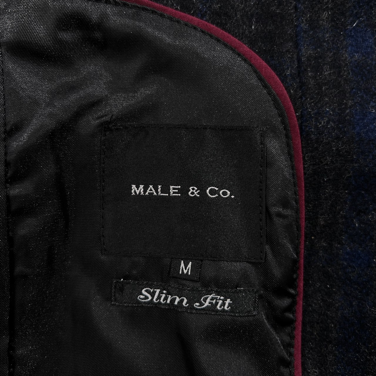 MALE&CO メイルアンドコー TAKA-Q タカキュー チェック柄 フード付き ウール ジャケット コート サイズ M /メンズ