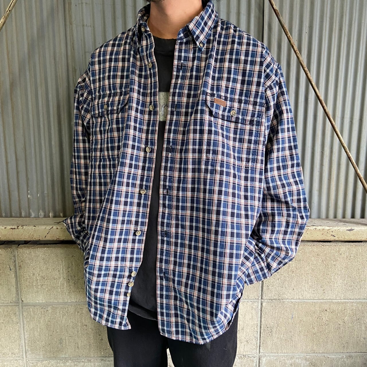 カーハート Carhartt 長袖 オックスフォード ボタンダウンチェックシャツ XXXL /eaa321599