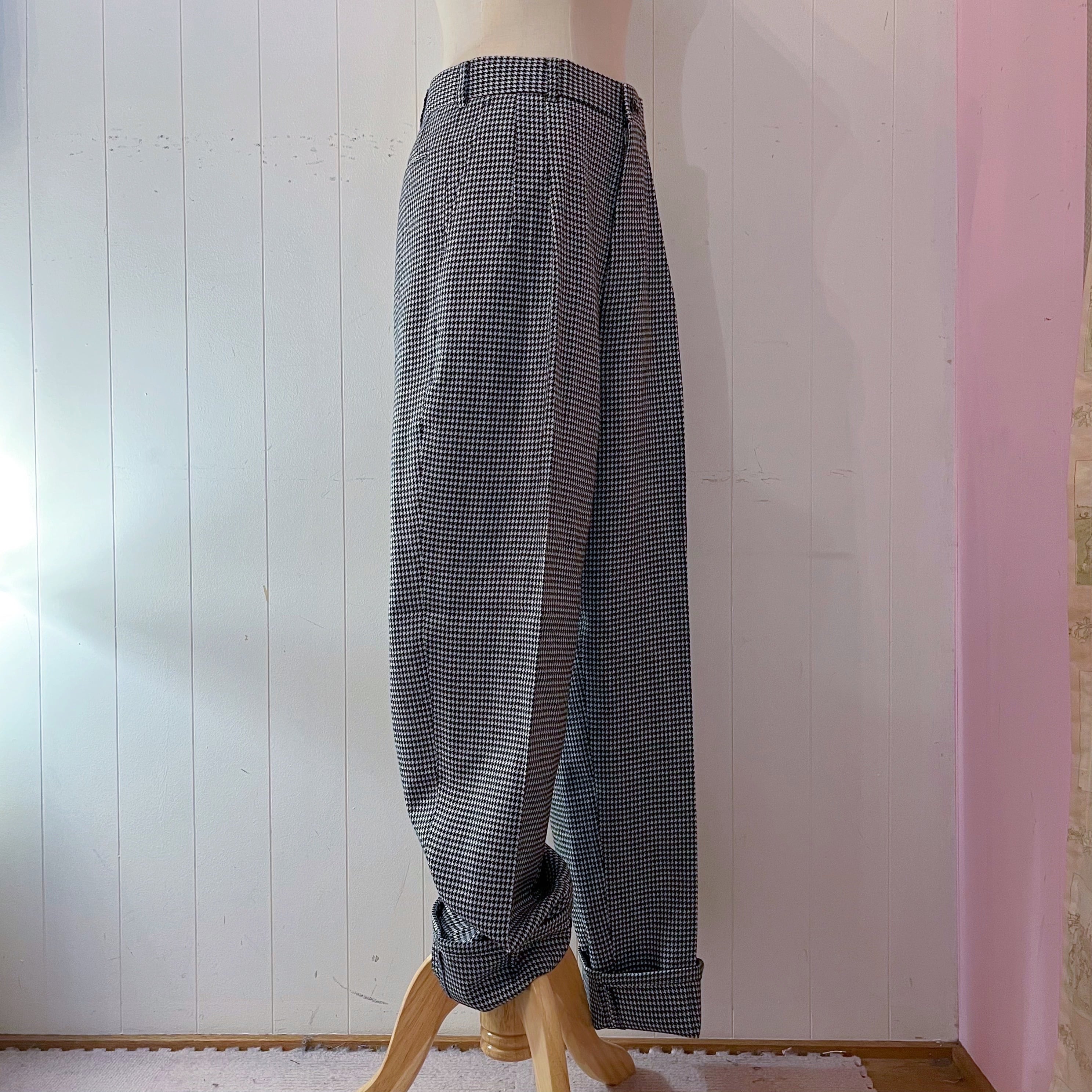 houndstooth center press pants