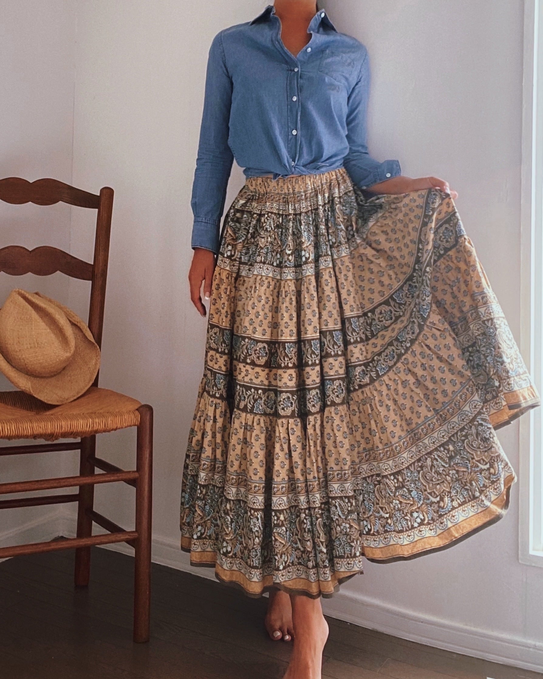 France Vintage Provence Skirt - Beige / ヴィンテージ プロヴァンス スカート - ベージュ | BOUDOIR  powered by BASE