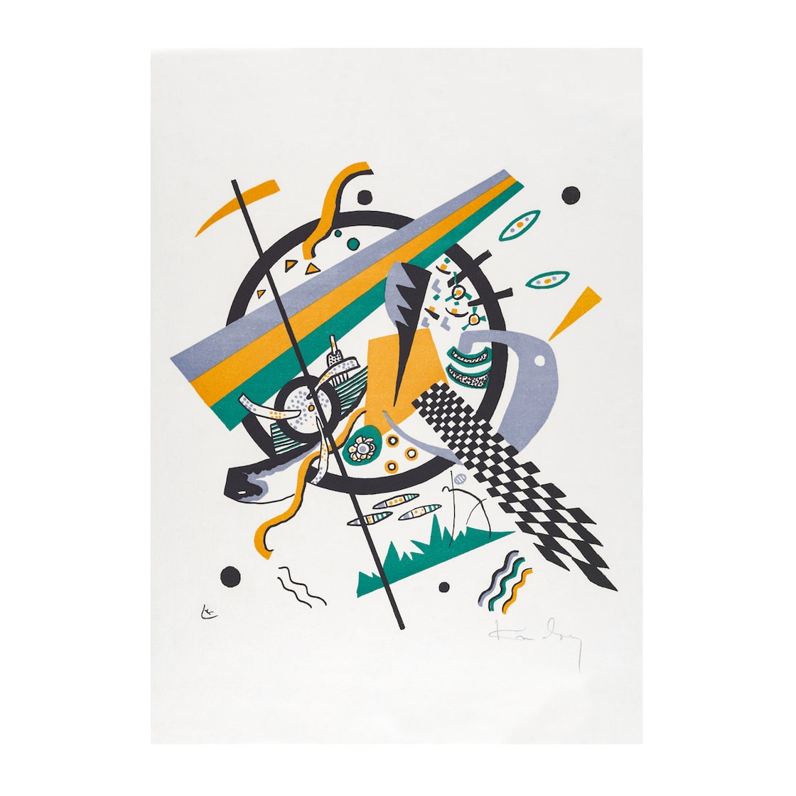 ワシリー・カンディンスキー「青い絵」（1922年） ロシア 抽象画 アブストラクトアート ポスターA2 マット紙【フレーム付】《IN》 P054／ ワシリー・カンディンスキー／Small Worlds IV(1922)／A4～／アートポスター／インテリア／おしゃれ | Pay ID, image size:1120x1120