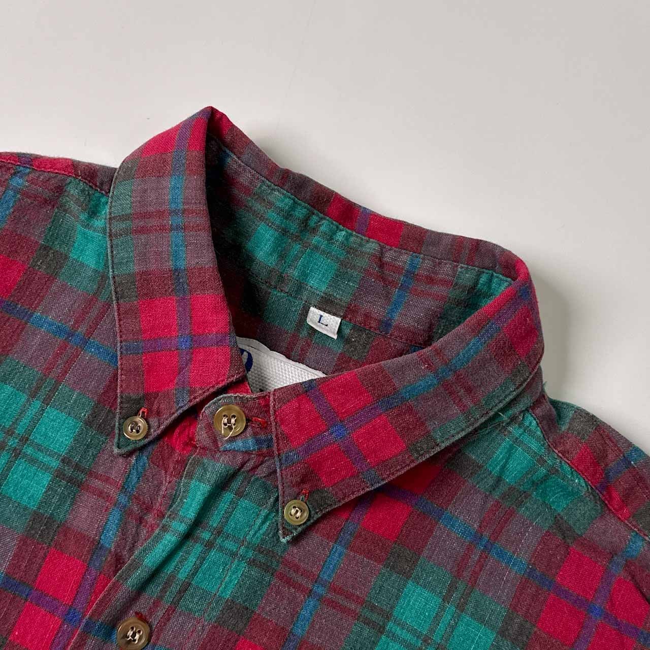 BLUEPRINT ブループリント チェック BD ボタンダウン 長袖シャツ L/マルチ メンズ ビンテージ