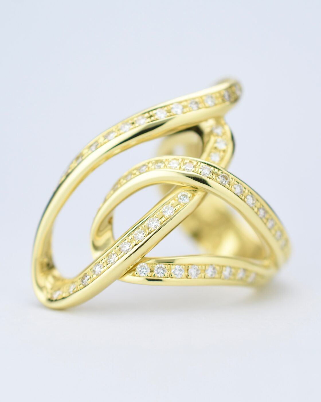 0.80ct 天然 ダイヤモンド 18金 イエローゴールド デザイン リング 