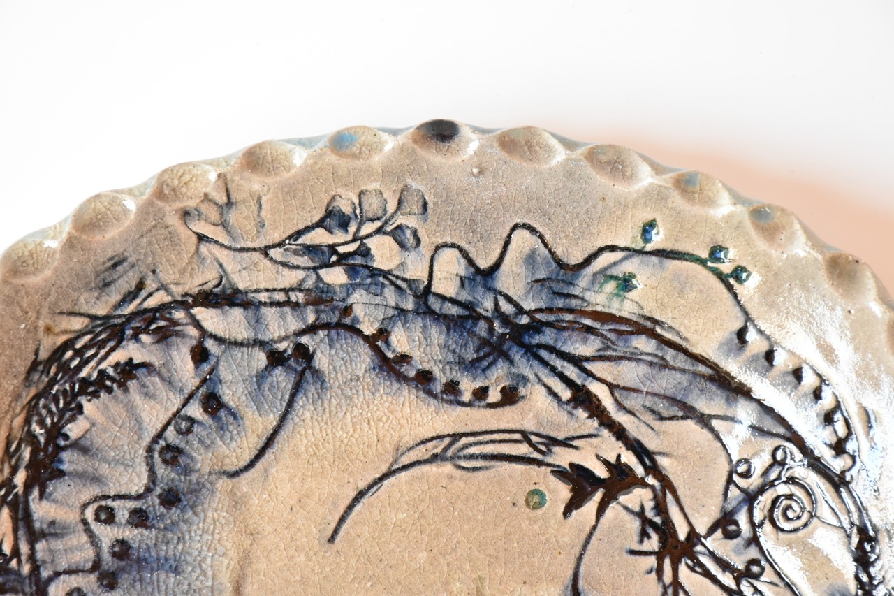 小代瑞穂窯 / 福田るい : ボタ ダ円皿 (大)