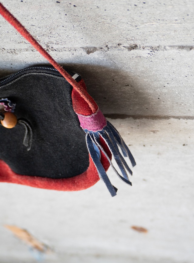 unknown 1990s Suede leather shoulder pouch