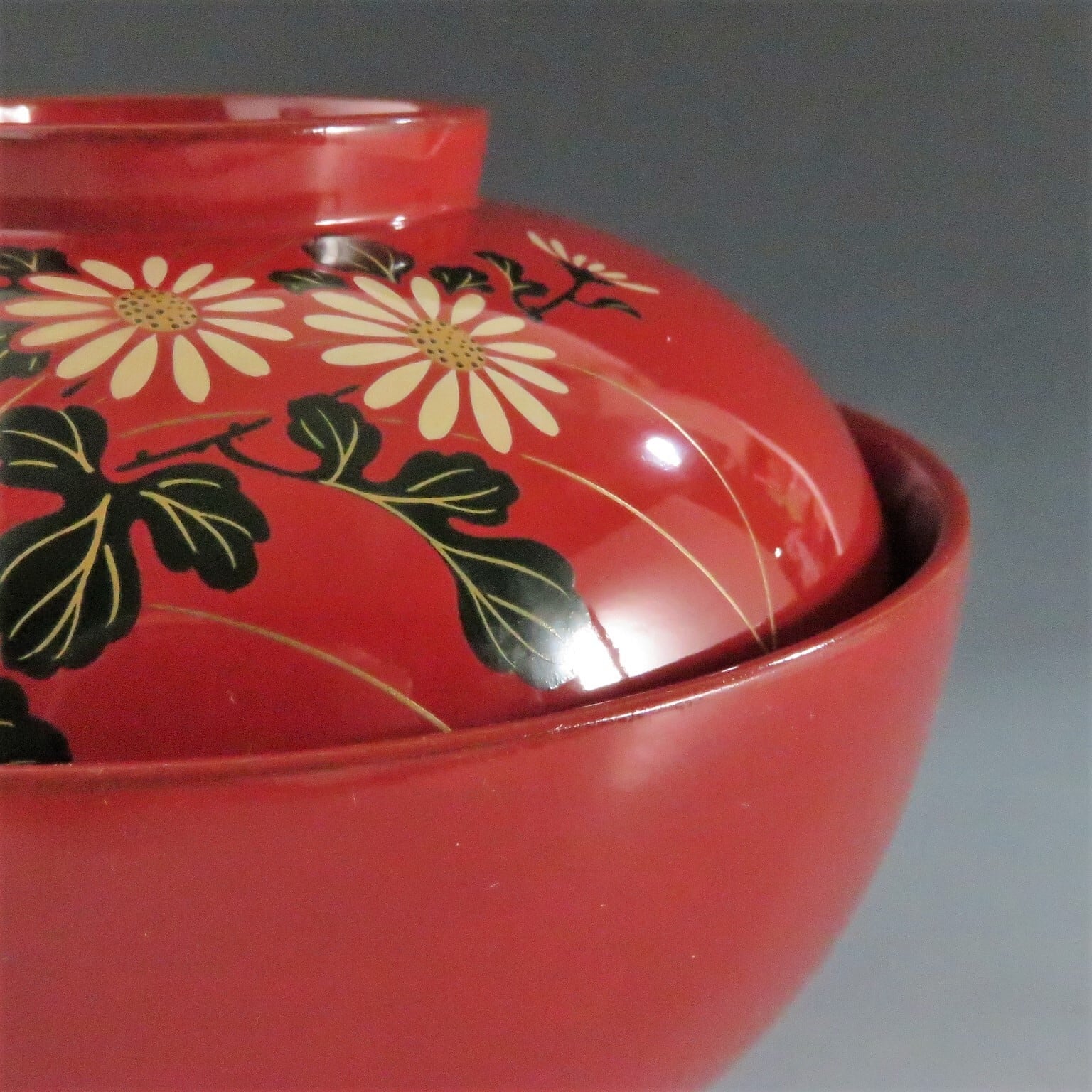 輪島塗 北濱清太郎 布着大極上本堅地 菊蒔絵吸物椀 1客 dby9186-R | こ 