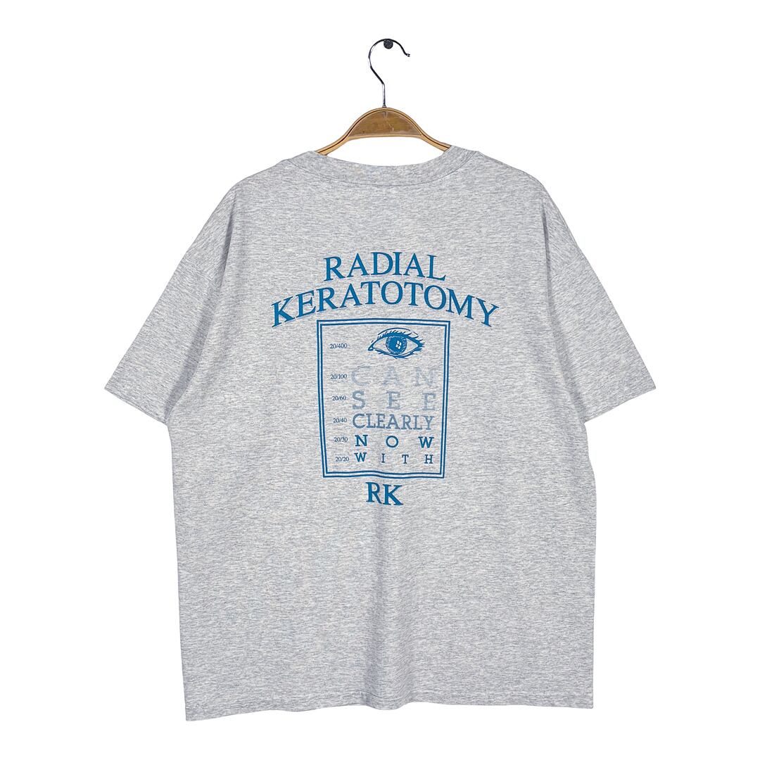 90s 眼医者 眼科 USA製 ヴィンテージ Tシャツ グレー シングルステッチ ヘインズ HANES サイズL BZ0673