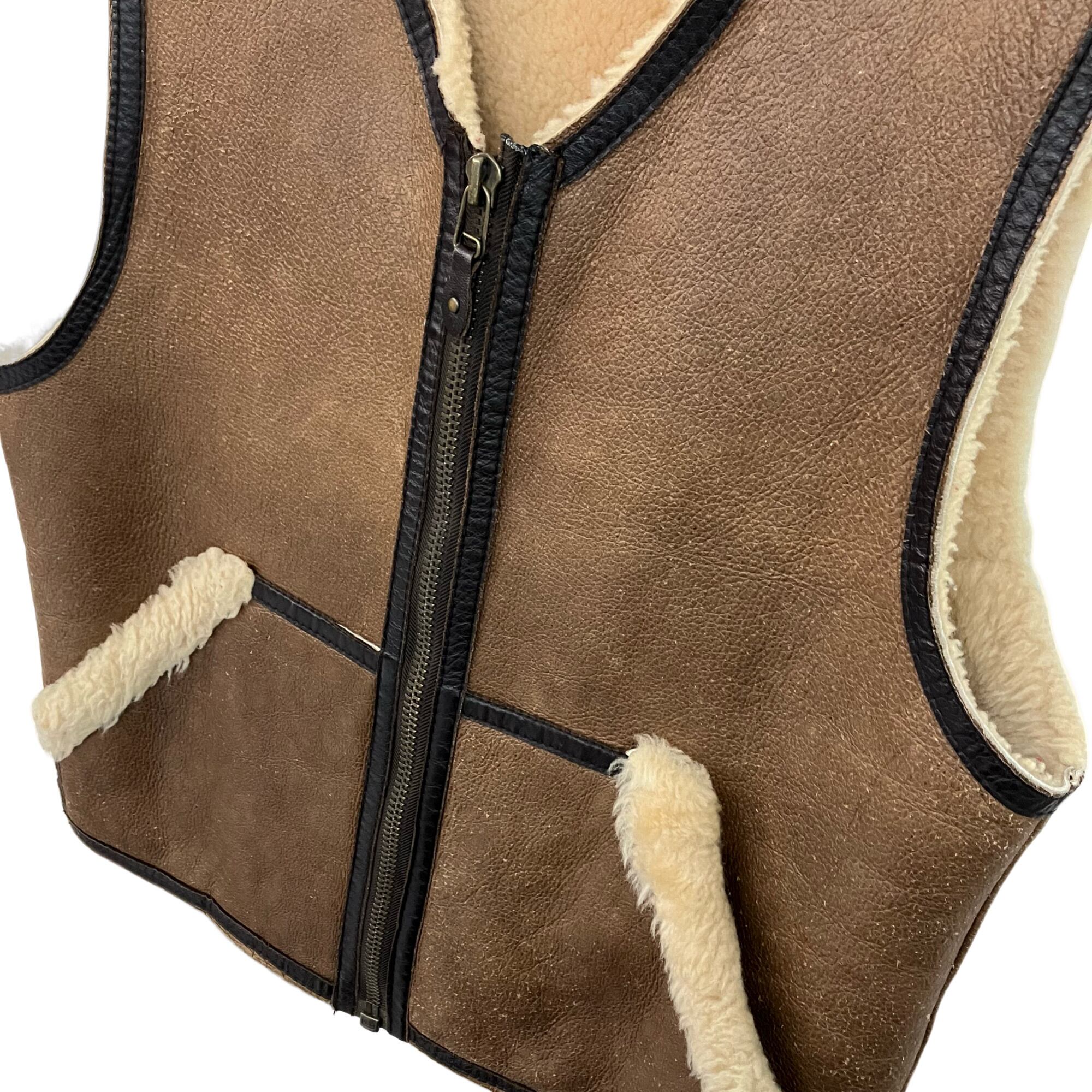 VINTAGE DAF Real Mouton zip Vest 』USED 古着 ヴィンテージ リアル