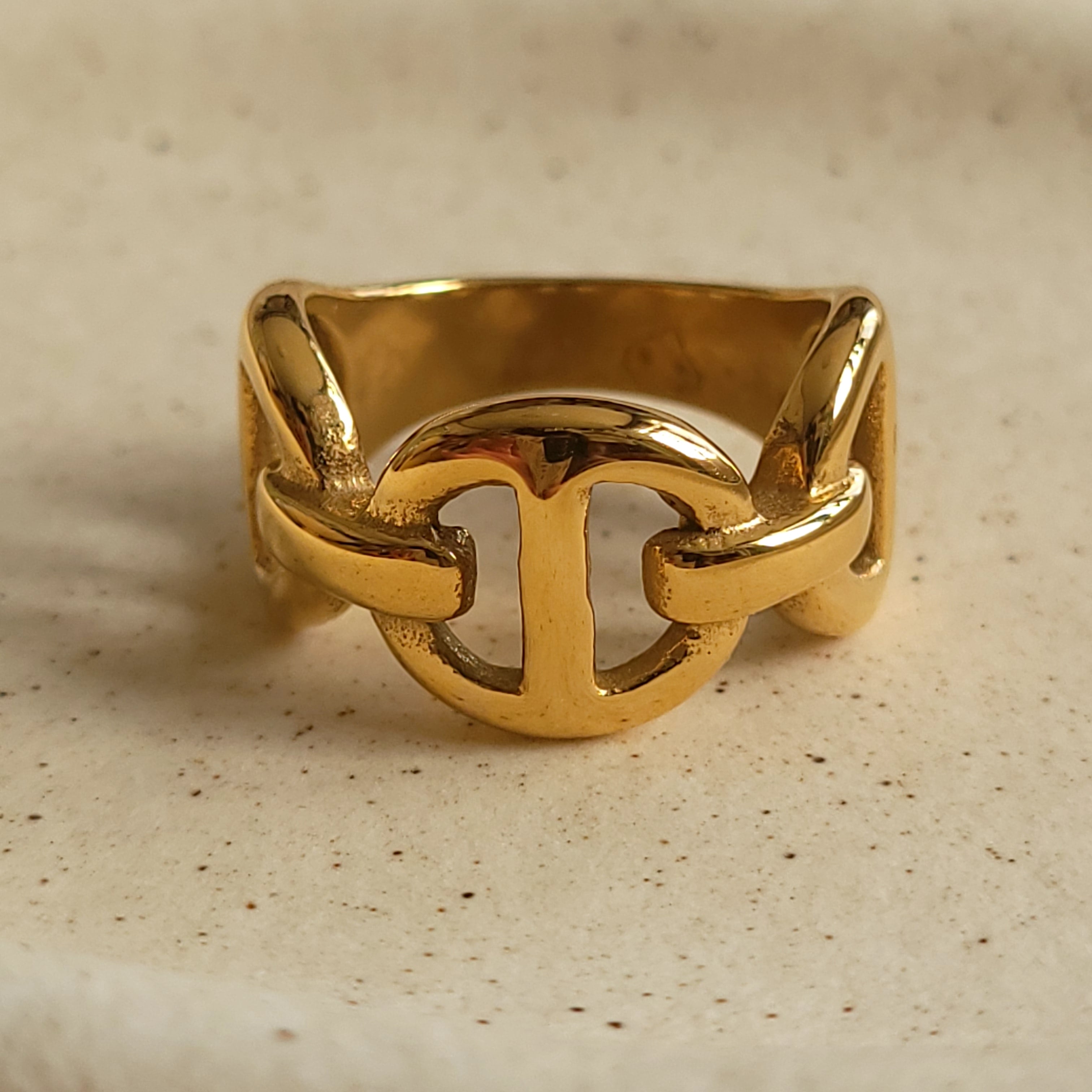 013 Gilded Link Ring｜アンカーチェーン デザイン ゴールド