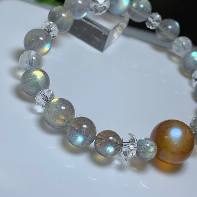 フェルドスパー☆ラブラドライト・デザインブレスレット