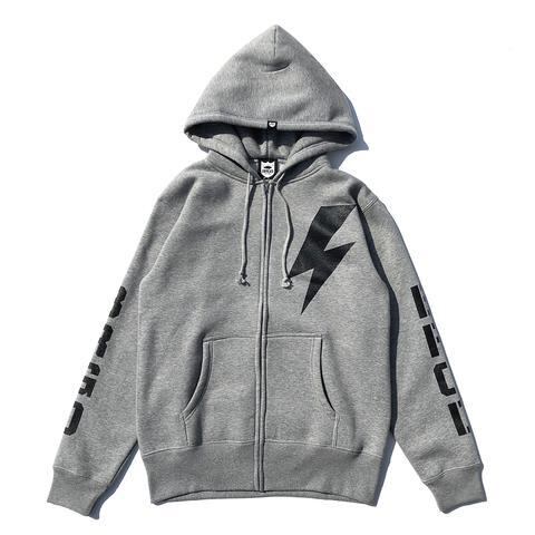 BOLT BRGD ZIP HOODIE - GREY/BLACK