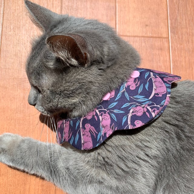 【送料無料】CAT BIB liberty スタイ首輪 リバティ もくもくキャットスタイ
猫首輪 ダブルガーゼ Cotton Tail：midnight 猫グッズの NYANX STORE
powered by BASE - 猫 首輪 コットン