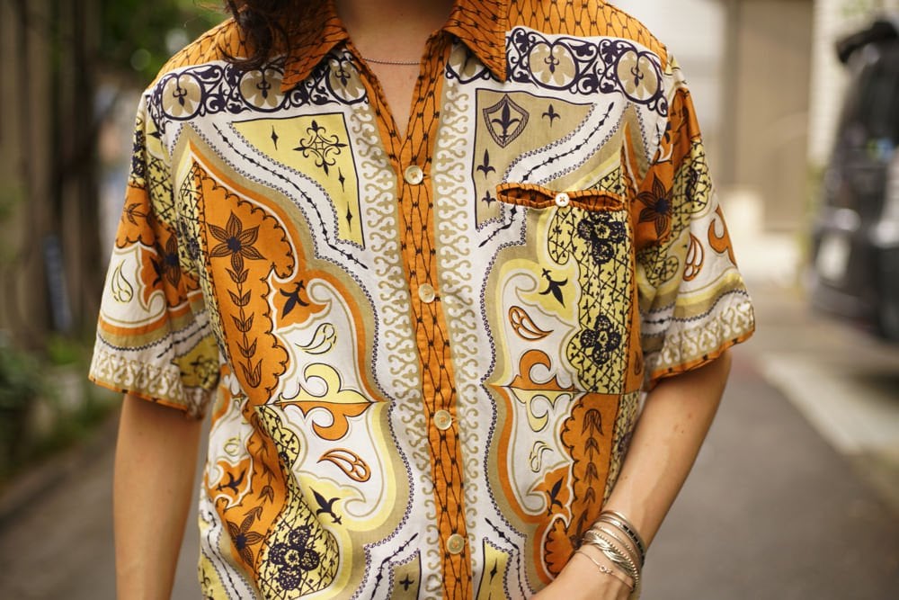 Vintage Batik Pattern S / S Cotton Shirt [1960s-] Vintage Cotton Shirt |  beruf