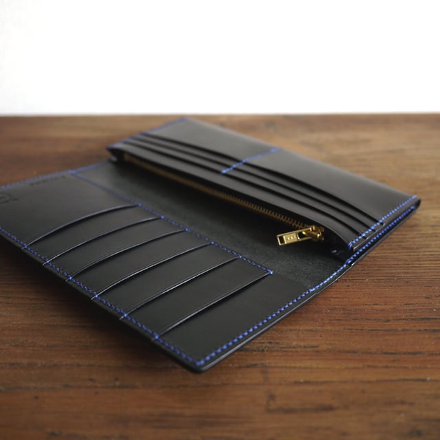 【極美品】KOUZ and MOKOBO カスタムオーダー 本革財布 ネイビー 長財布：LONG | 【Kosuke Masaki】ハンドメイドの革財布・革小物