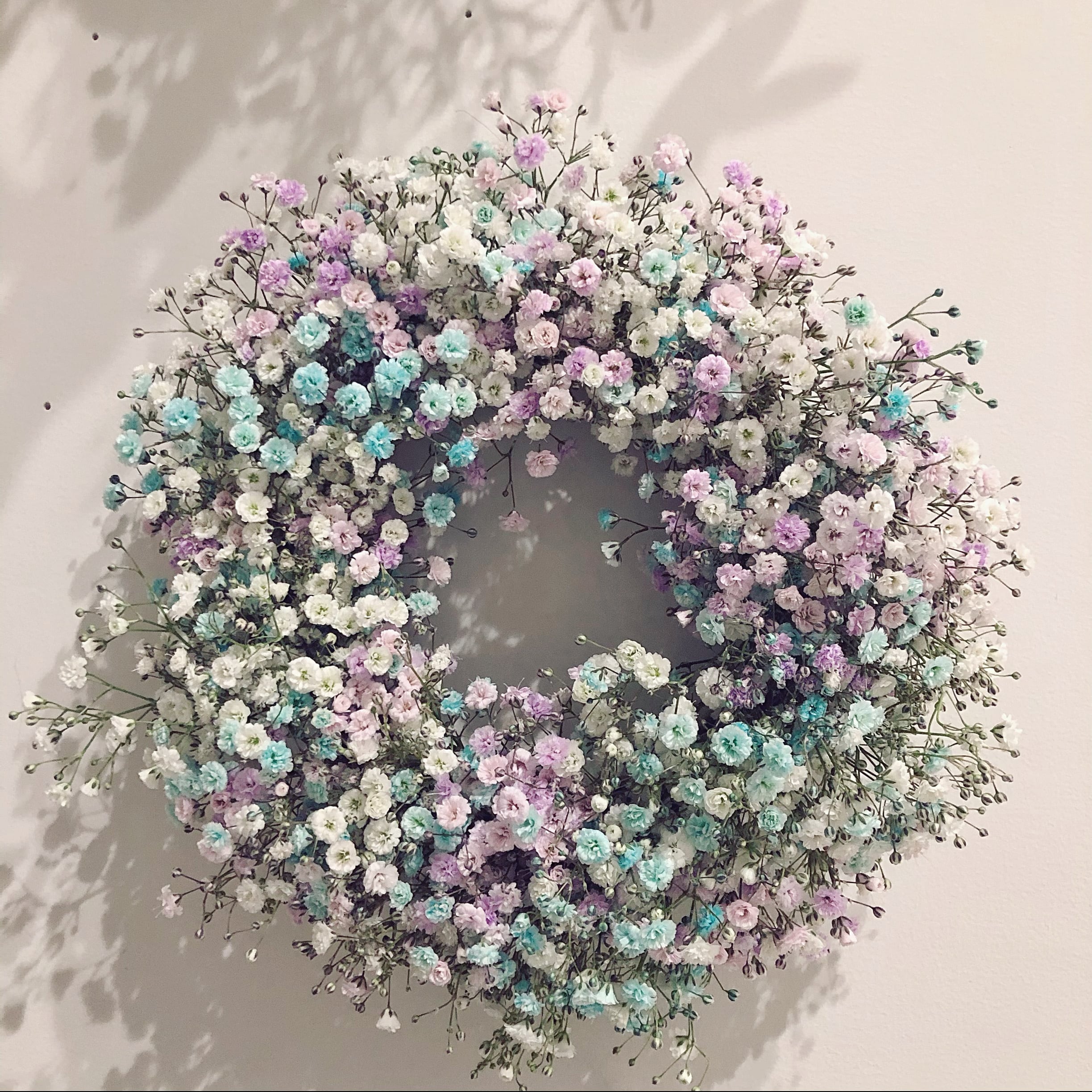 flower wreath " MEL " かすみ草 フレッシュ ドライフラワー リース