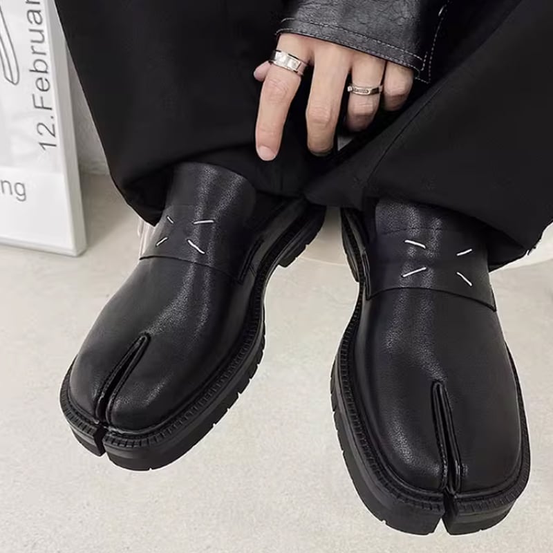 黒色の本革レザー足袋シューズ | mblueshop 黒色の本革レザー足袋シューズ | mblueshop