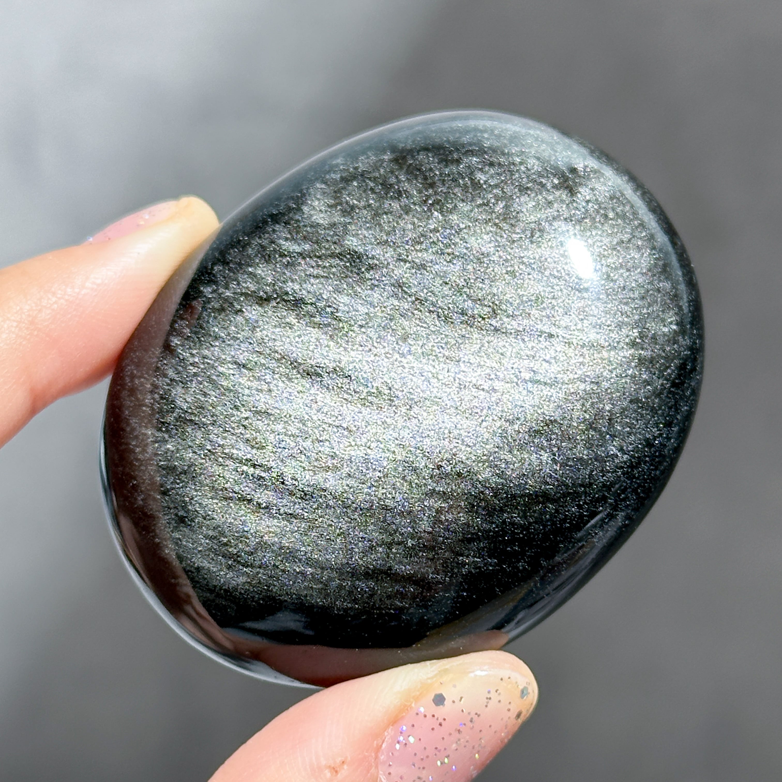 シルバーオブシディアン パーム32◇Silver obsidian◇天然石・鉱物・パワーストーン