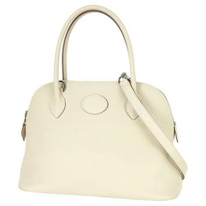 Used HERMES エルメス ボリード27 ヴォースイフト クレ オフホワイト シルバー金具 マカロンボリード ハンドバッグ ショルダーバッグ 超美品