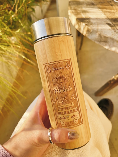 Bamboo stainless water bottle(aloha wagon)