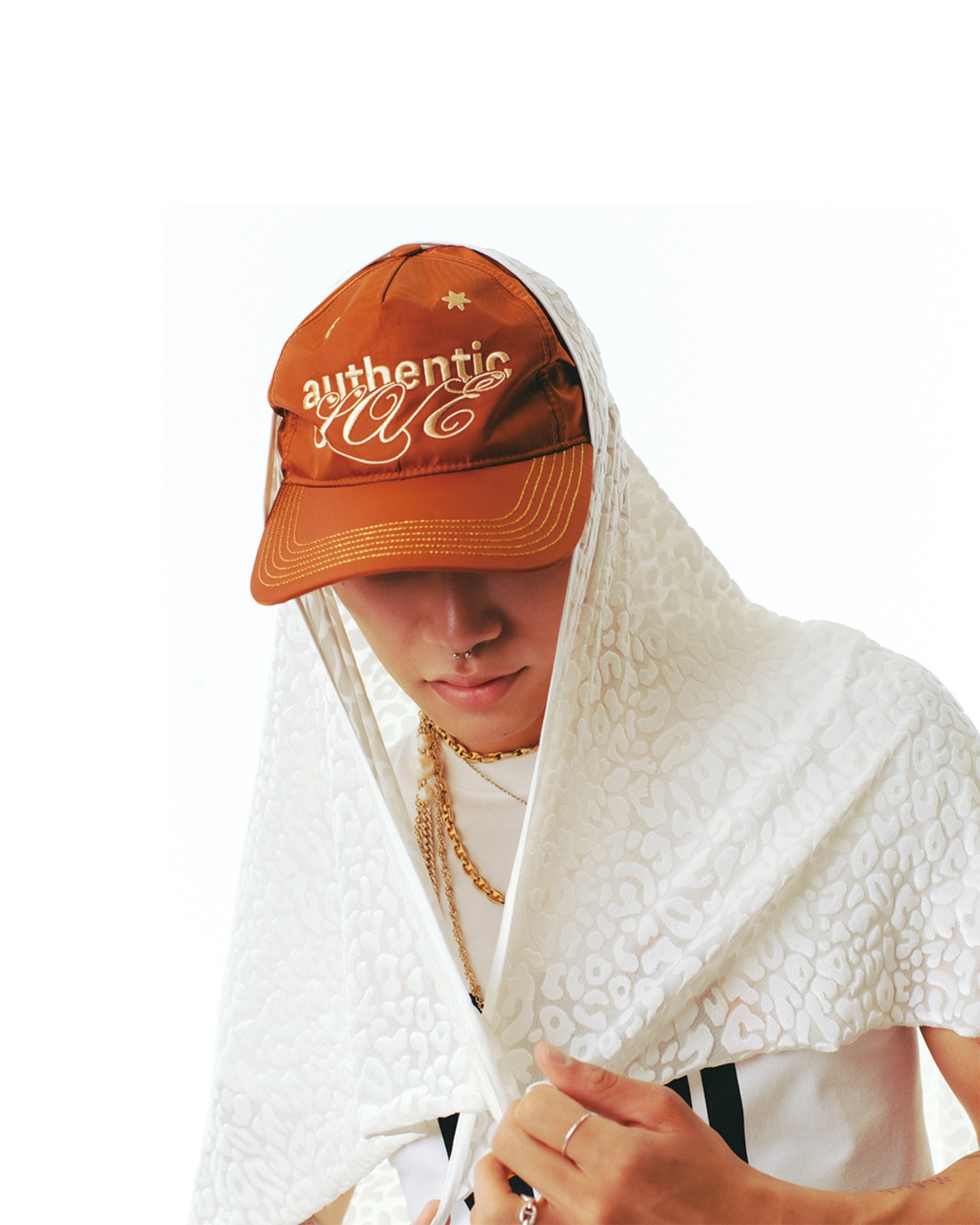 authentic love nylon cap -brown-
