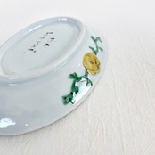 村田菜穂美作　楕円リムプレート細　黄花唐草模様　［2104130001321］