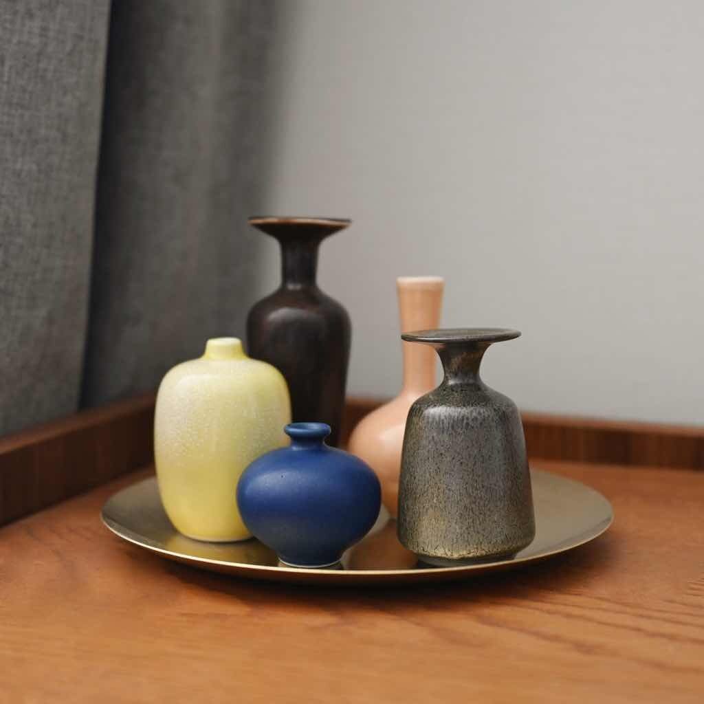 ちいさな陶器 マチルド｜ブラウン 茶色 小さい ミニ花瓶 フラワー