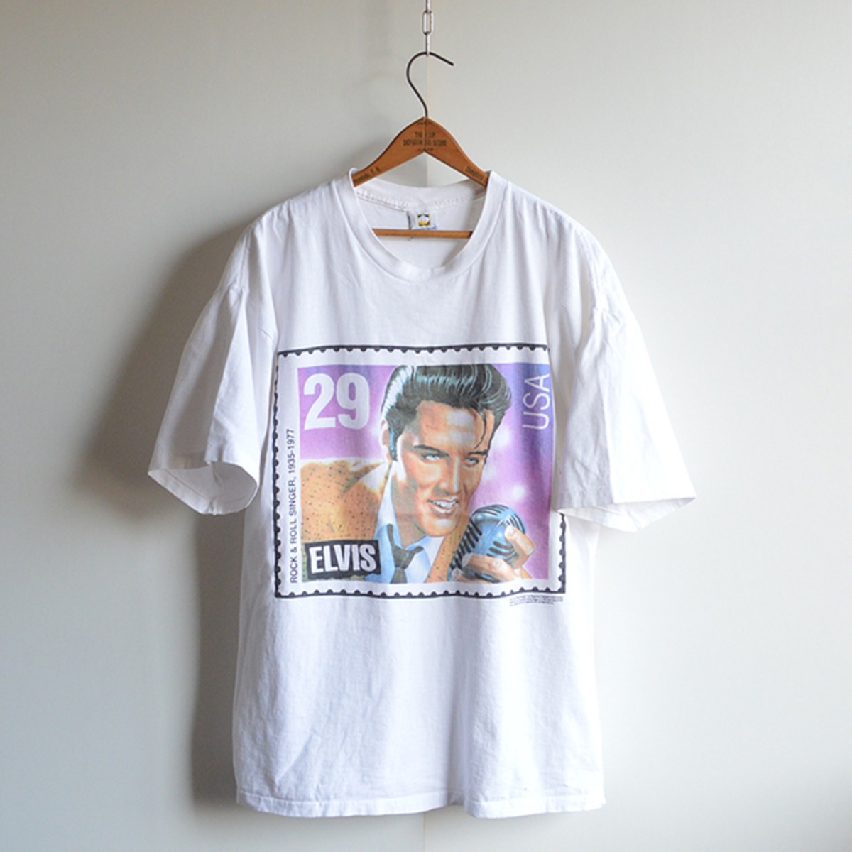 90s エルビス プレスリー（Elvis Presley） 切手柄Tシャツ XL USA製  