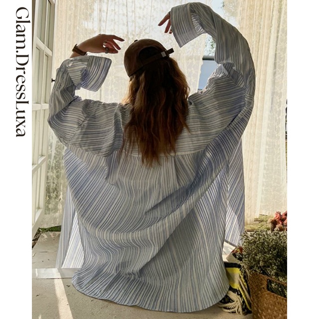 Luminous Stripe オーバーシャツ_T1424