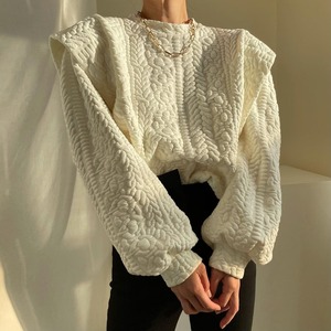 Texture design sweater <2colors>