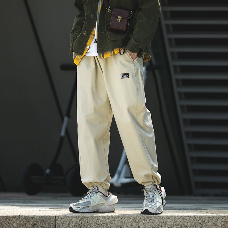 Yidao Vintage Autumn Tide Loose Straight Drawstring All-match Pants Men's Pure Color Simple Restrained Foot Sports Pants-Alibaba オータム 秋物 ピュア ビンテージ hip6-161134294229470