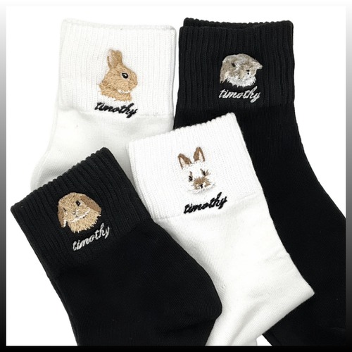 【再入荷あり♪】Shijimi Factory 刺繍くつした　うさぎ.