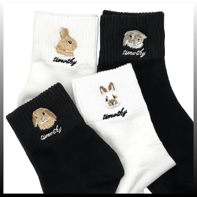 【再入荷あり♪】Shijimi Factory 刺繍くつした うさぎ.