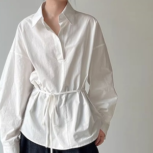 3色/Vネックウエストリボンシャツ ・21314 3色/Vネックウエストリボンシャツ ・21314