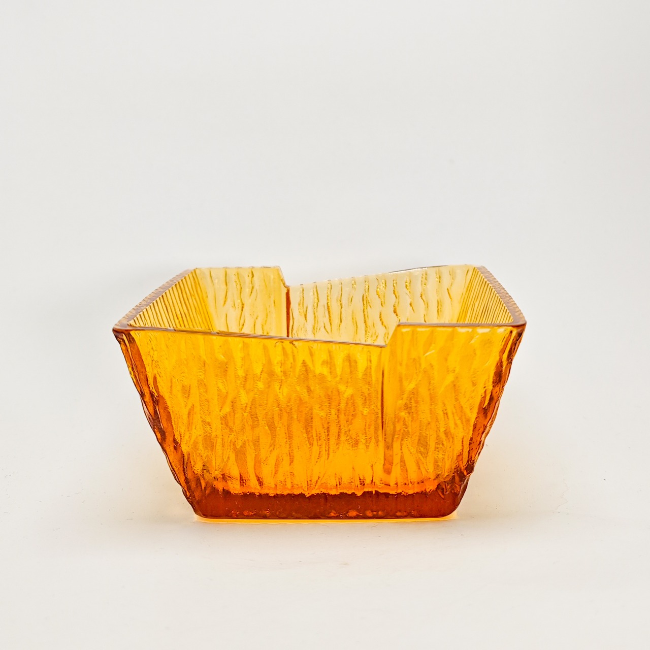 ヴィンテージ雑貨 アンバーガラス スクエアボウル