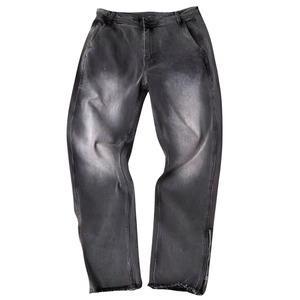 アメリカン ジップ付ダメージ加工デニム　S1442