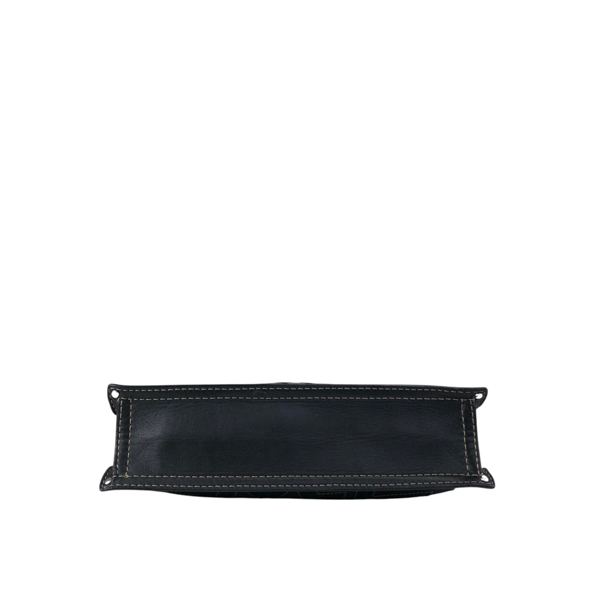 LOEWE ロエベ ショルダーバッグ ブラック アナグラム ステッチ レザー
