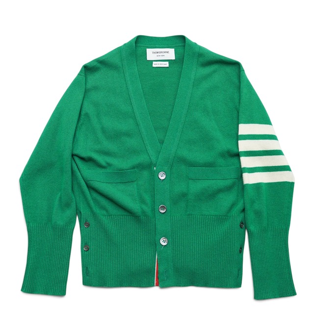 THOM BROWNE トムブラウン Classic cashmere cardigan クラシック カシミヤ カーディガン 4Bar Green サイズ0
