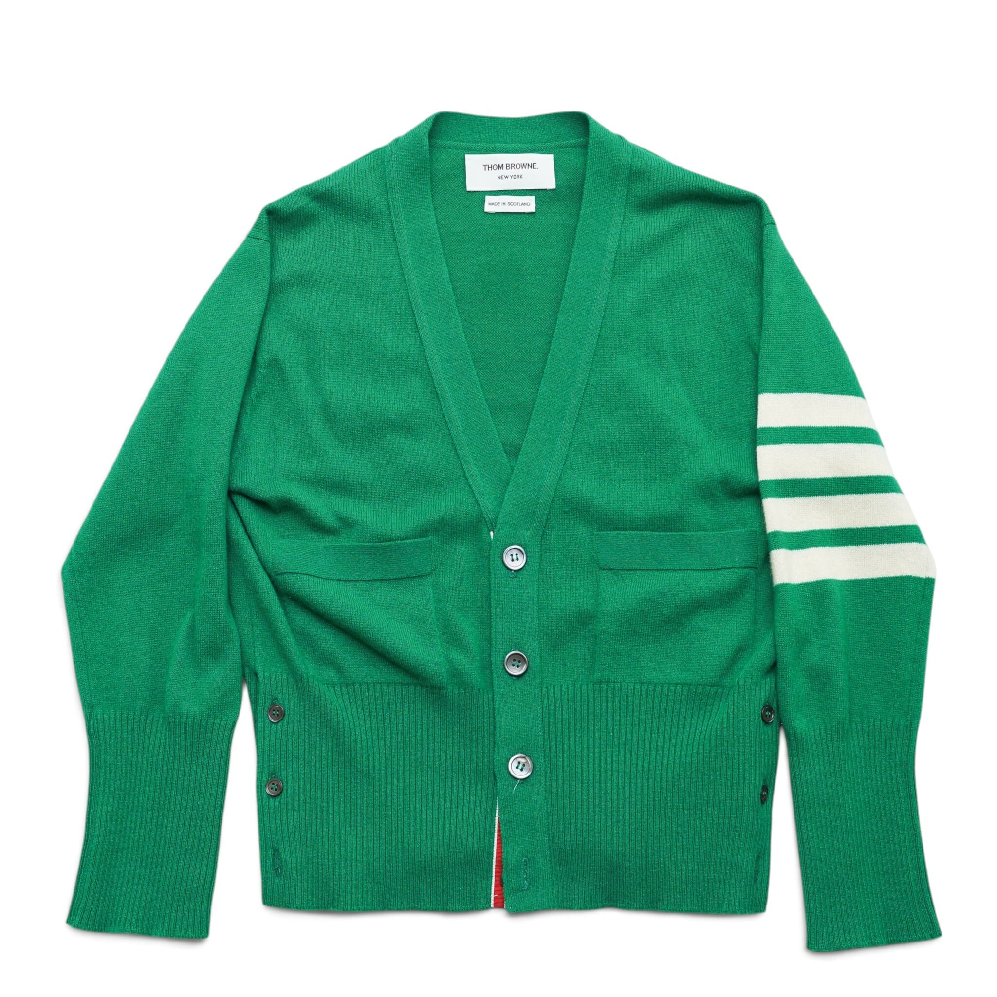 THOM BROWNE トムブラウン Classic cashmere cardigan クラシック カシミヤ カーディガン 4Bar Green サイズ0