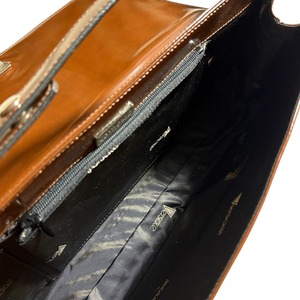 vintage GIANNI VERSACE enamel leather shoulder bag