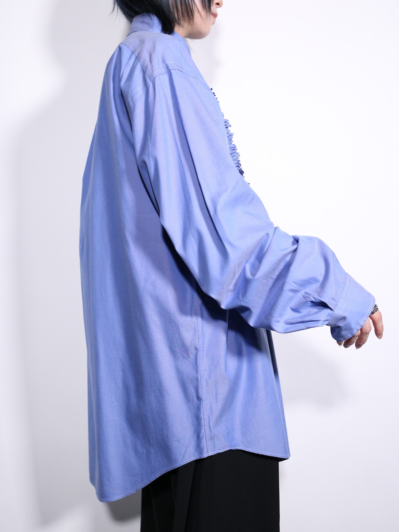 REMAKE / custom many many frill over silhouette shirt - 4