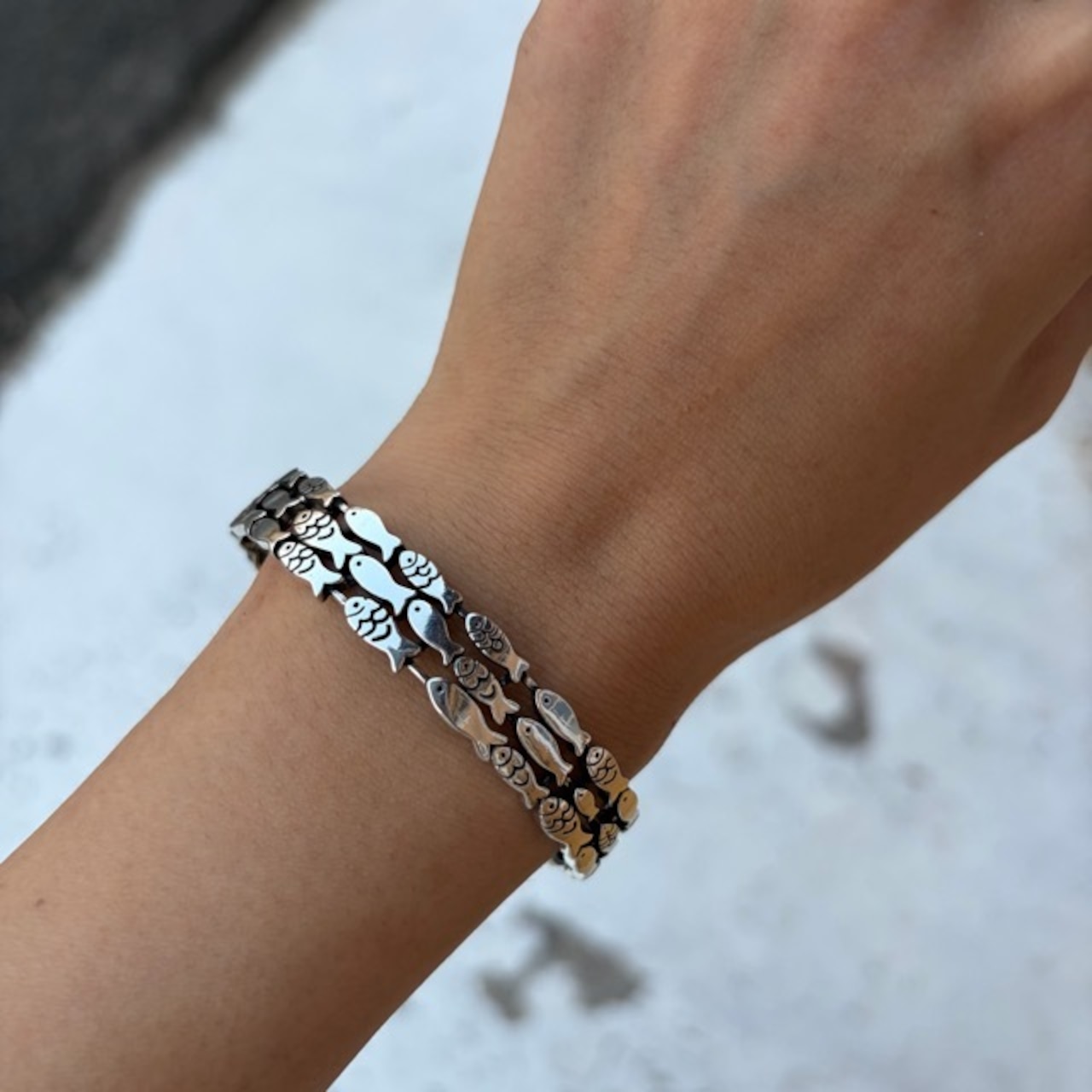 TOPANGA Jewelry 3Rows Of Fish Bangle　3列　フィッシュバングル　ブレスレット　シルバーバングル　　バングル　魚　Bangle 　S925
