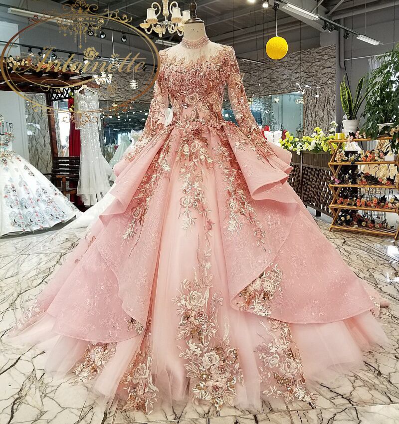 高品質オーダーメイド レディース ウェディングドレス 綺麗 宝塚 娘役 ミュージカル 演劇 ロング ドレス パーティー 二次会 発表会 演奏会 ピンク 花柄 刺繍 かわいい Antoinette