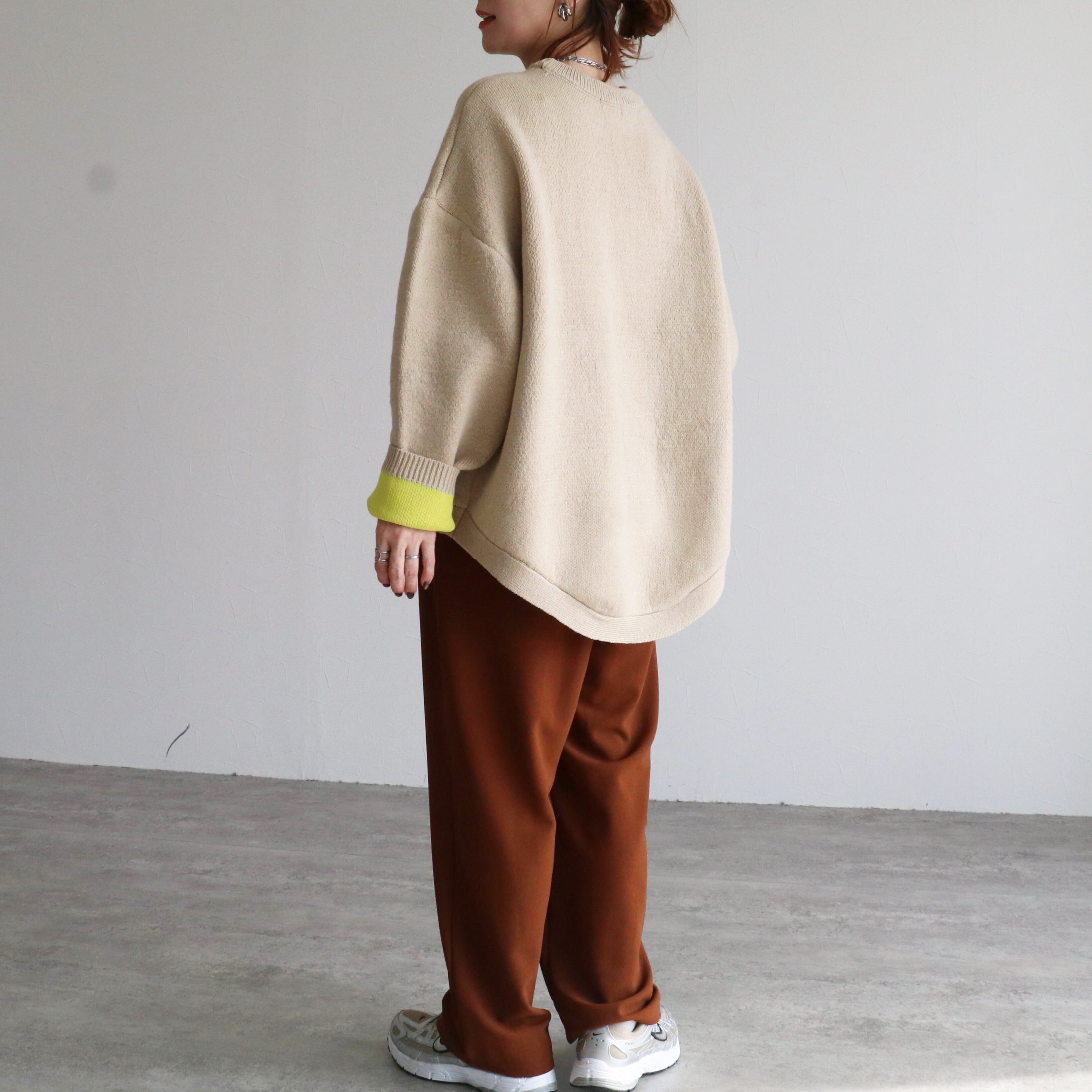 配色ラウンドヘムニットプルオーバー【on5665309-z】宅配便送料無料