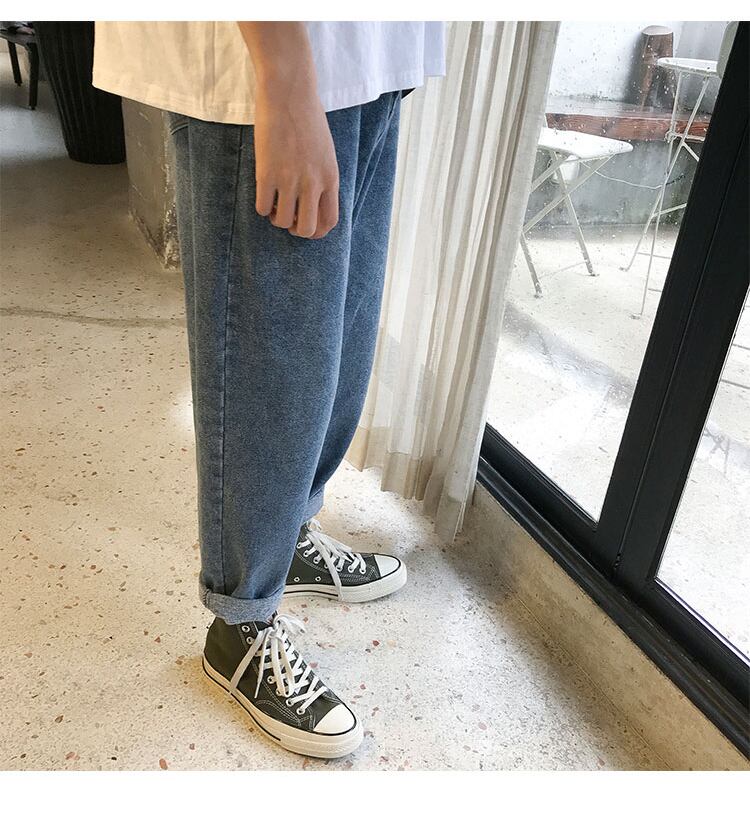 全2色 デニム パンツ ストレート カジュアル 無地 おしゃれ