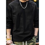 Crew Neck Long Sleeve Oversized T-Shirt ◇2color H0214