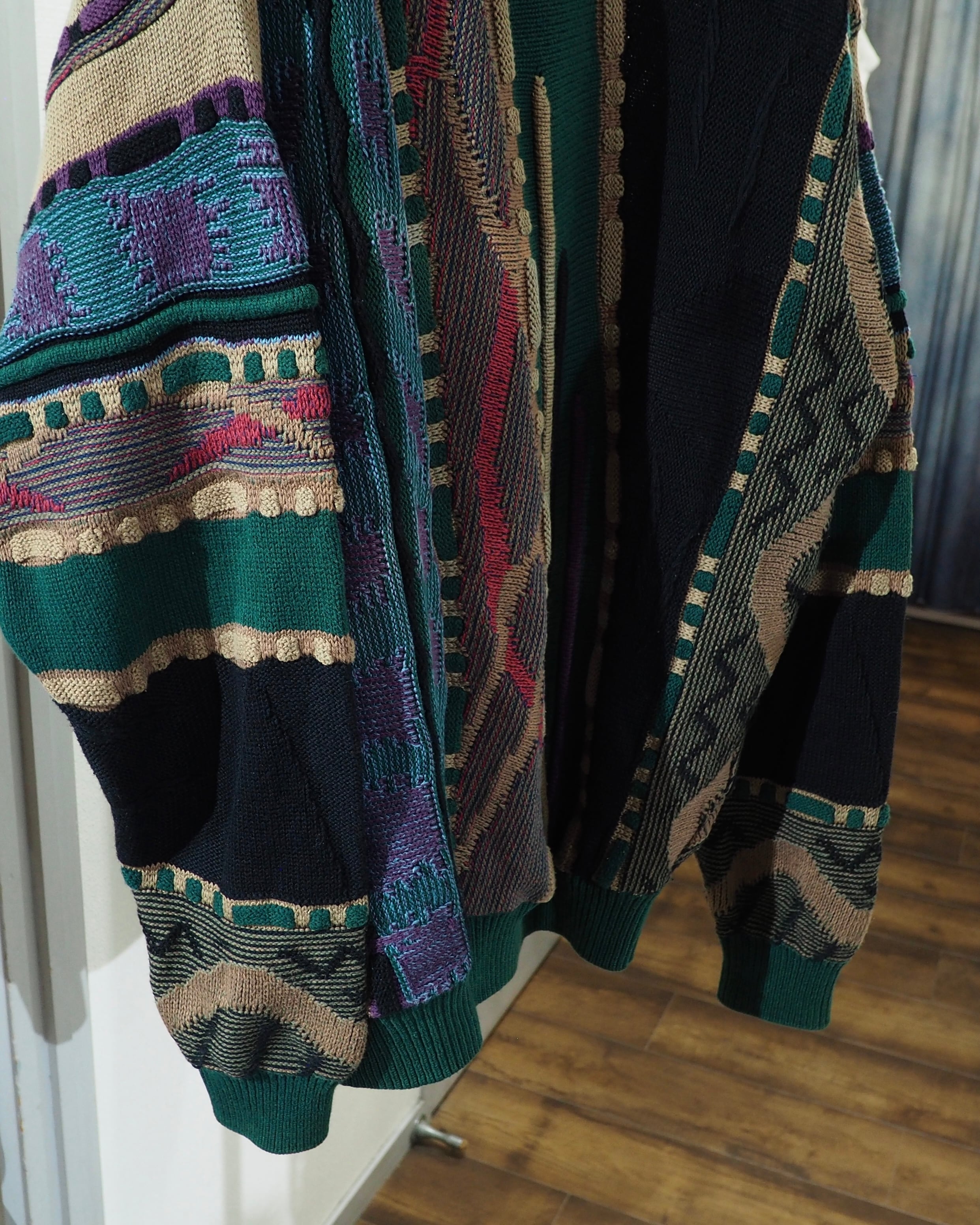 1990s " TOSANI ‐ Pure Cotton " Bewitching Color Vintage Loose 3D Knit