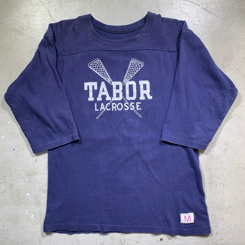 60's Chamopion チャンピオン フットボールTee タタキタグ ネイビー ナス紺 TABOR LACROSSE MEDIUM USA製  綿100％ レア 希少 ヴィンテージ BA-1407 RM1776H | agito vintage powered by BASE