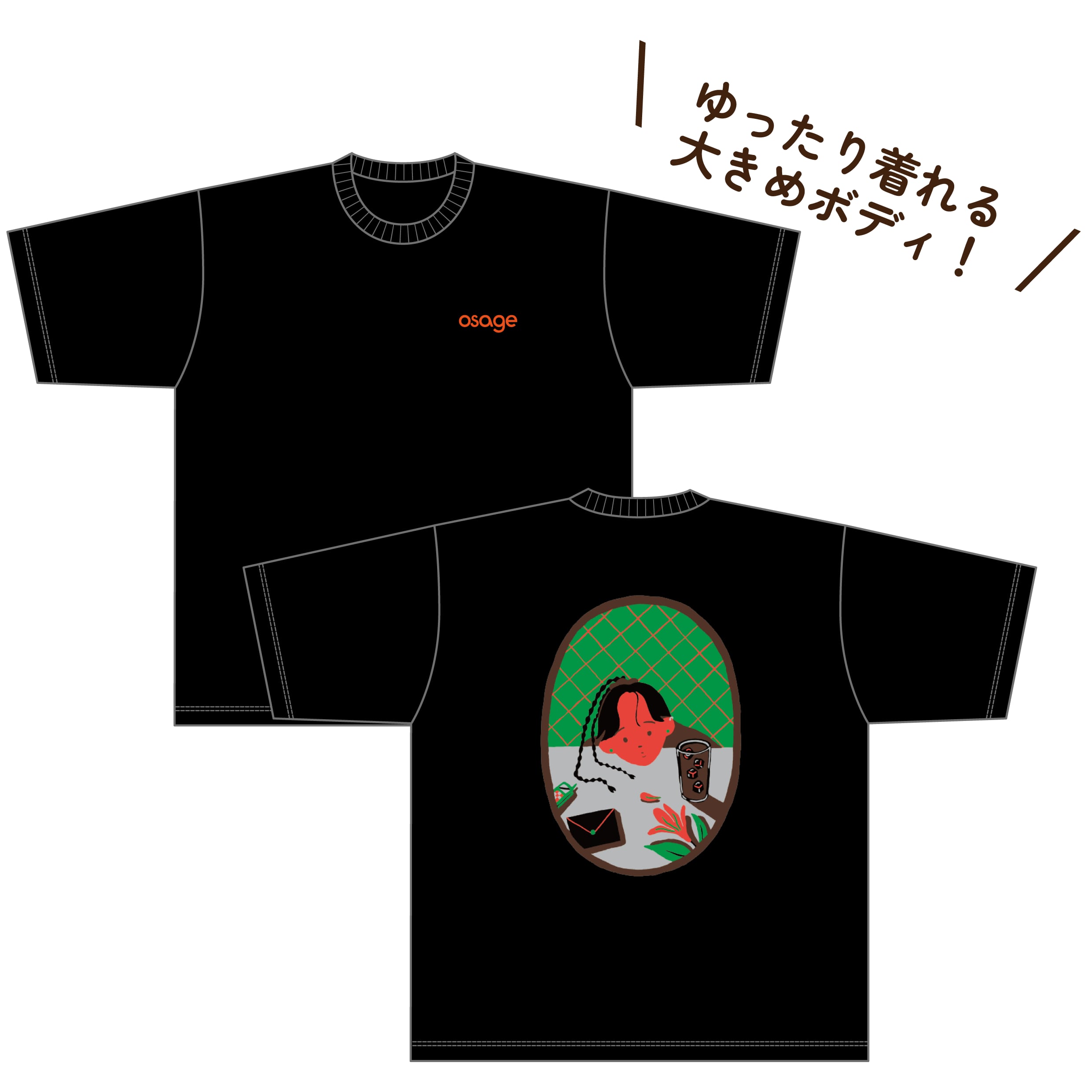 【※2/20(金)以降発送予定】たそがれ少女Tシャツ(ブラック)
