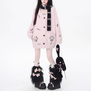 キャットシルエットポケットデザインカーディガンセットアップキャミソール（3カラーあり）（lli_6331）