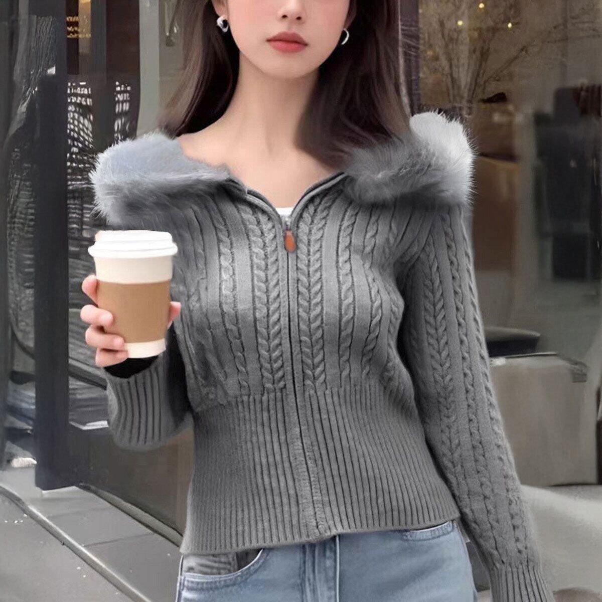 ケーブルニット カーディガン フード付き レディース 秋冬 韓国 きれいめ 大人 かわいい ケーブル編み 長袖 前開き ジップニット おしゃれ アウター トップス 羽織り 大人可愛い 大人女子